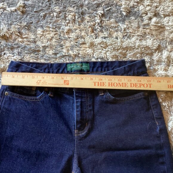 LRL Lauren Ralph Lauren Green Tag Petite Premier Straight Blue Jeans Women’s 6P - Picture 4 of 8
